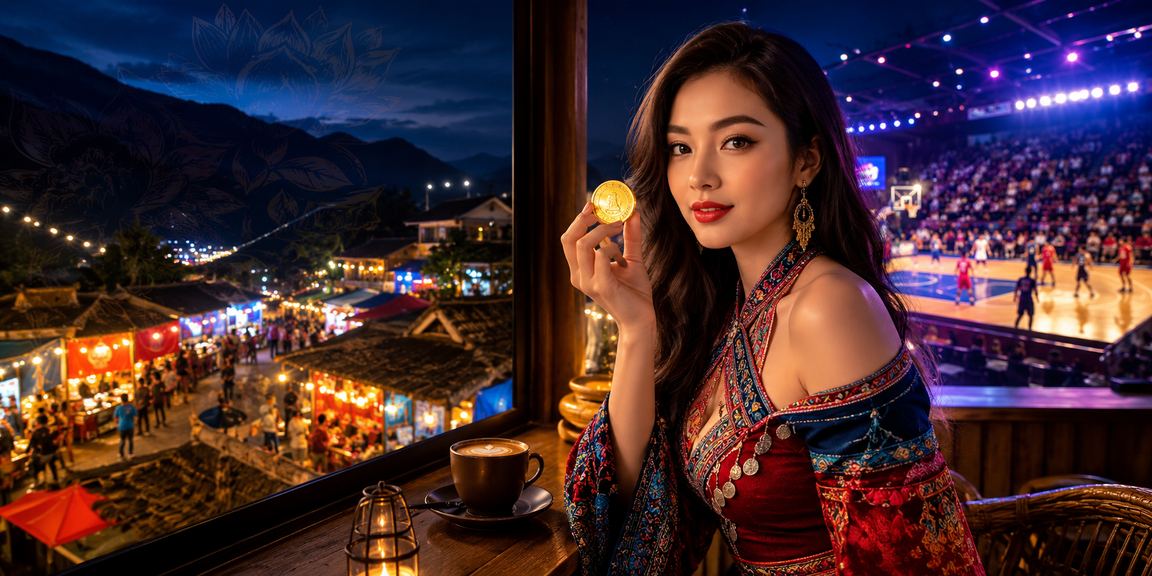 Người dùng tại Sapa xem kèo bóng rổ trên điện thoại bên tách cà phê sáng sớm